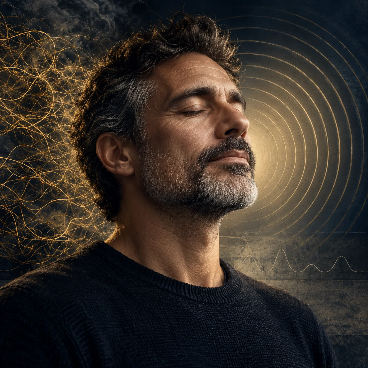 Ilustración de un hombre haciendo una pausa consciente.